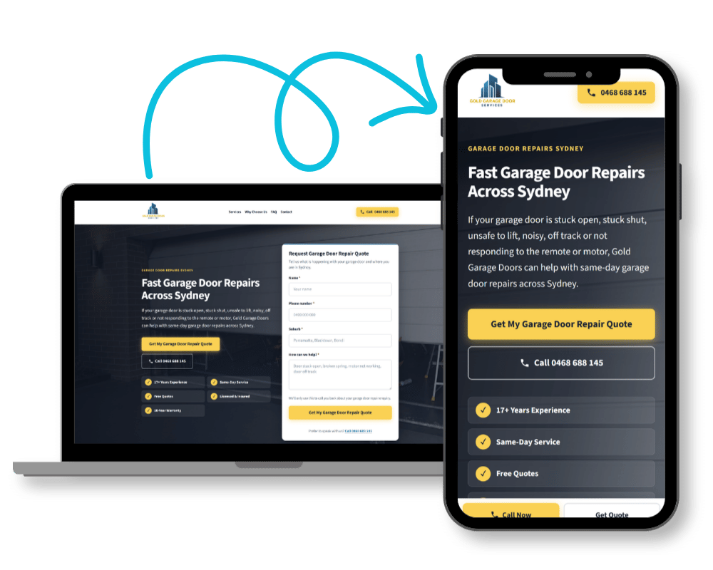 Responsive website layouts on mobile and desktop